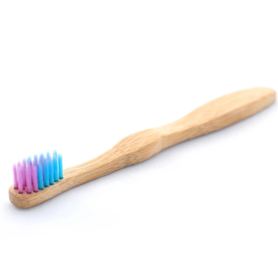 Dirt Don't Hurt - Brosse à dents en bambou pour enfants avec poils roses et bleus